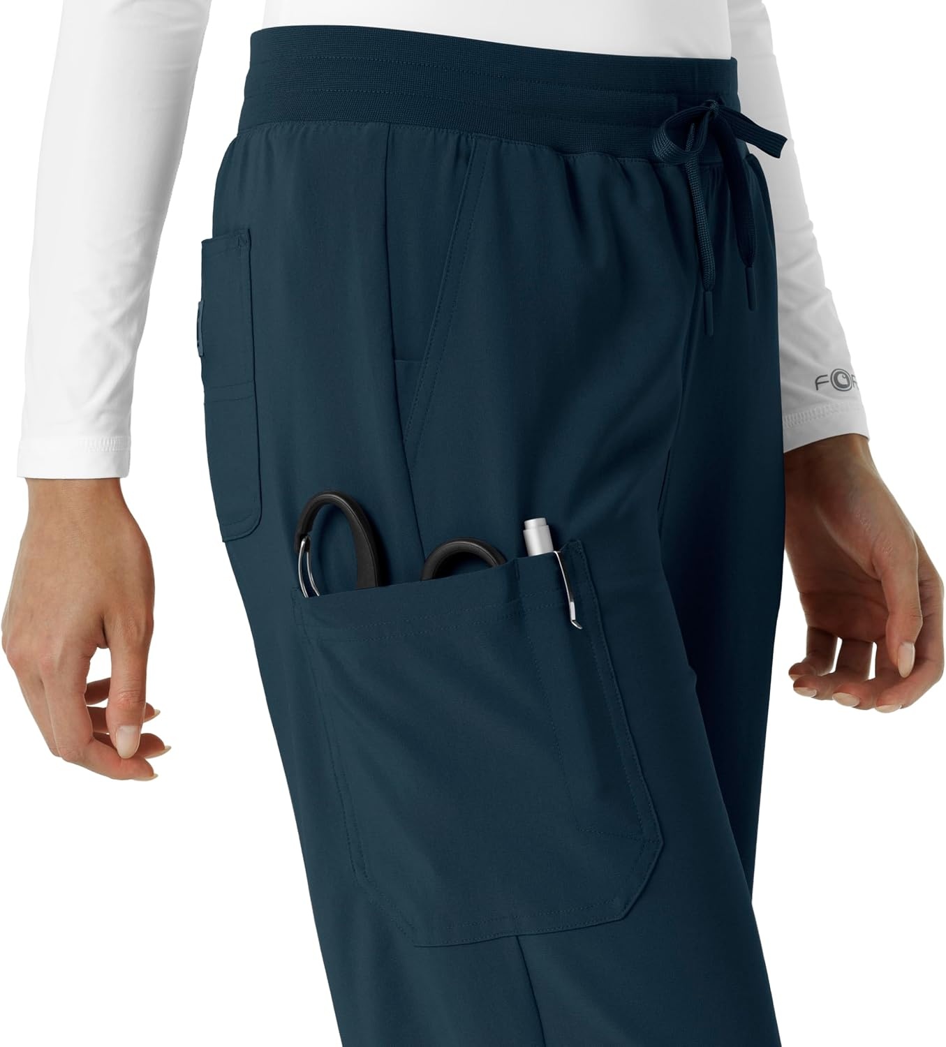image:imageCarhartt Scrubs for Women Force CrossFlex Boot Cut Pants with 6 PocketsNavy