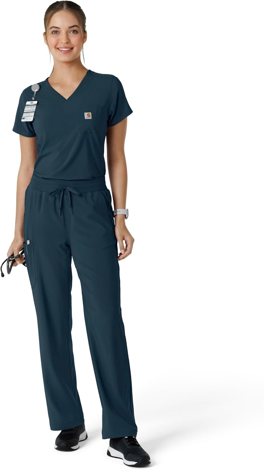 image:imageCarhartt Scrubs for Women Force CrossFlex Boot Cut Pants with 6 PocketsNavy