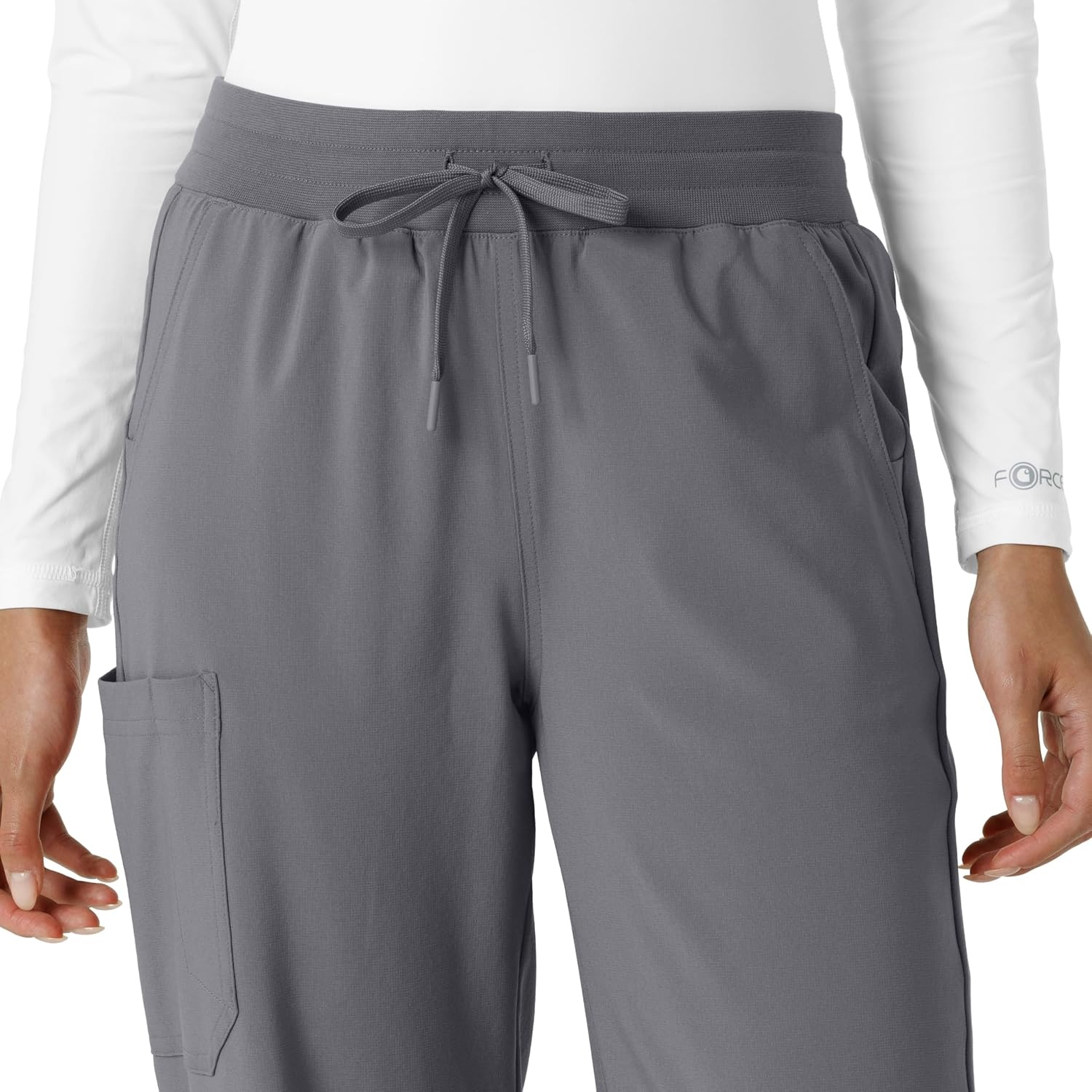 image:imageCarhartt Scrubs for Women Force CrossFlex Boot Cut Pants with 6 PocketsPewter