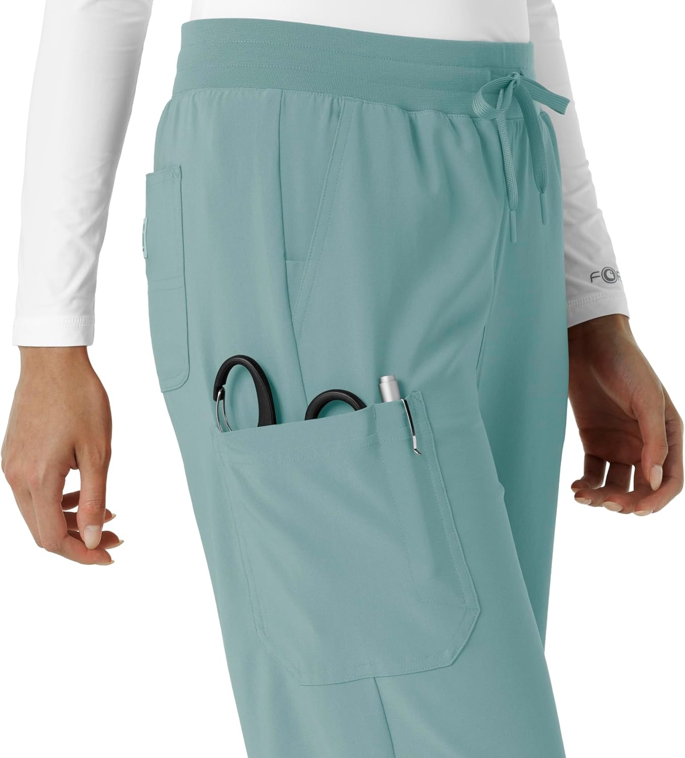 image:imageCarhartt Scrubs for Women Force CrossFlex Boot Cut Pants with 6 PocketsSummer Blue