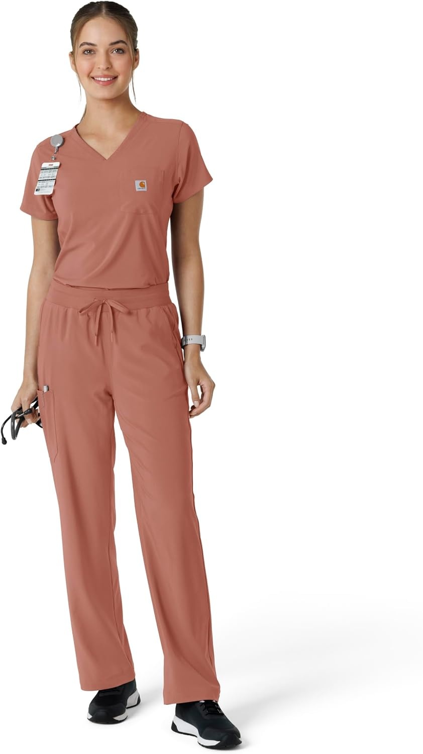 image:imageCarhartt Scrubs for Women Force CrossFlex Boot Cut Pants with 6 PocketsWildrose