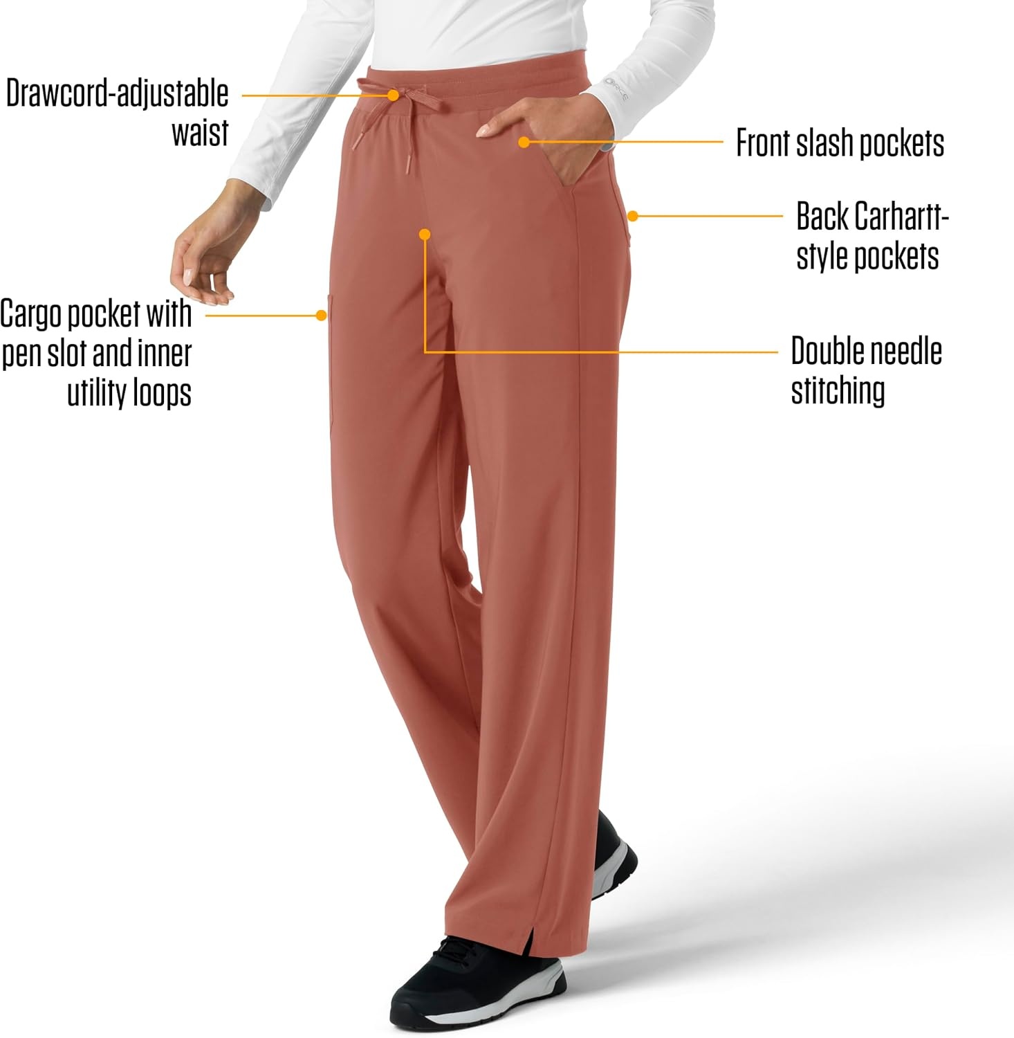 image:imageCarhartt Scrubs for Women Force CrossFlex Boot Cut Pants with 6 PocketsWildrose