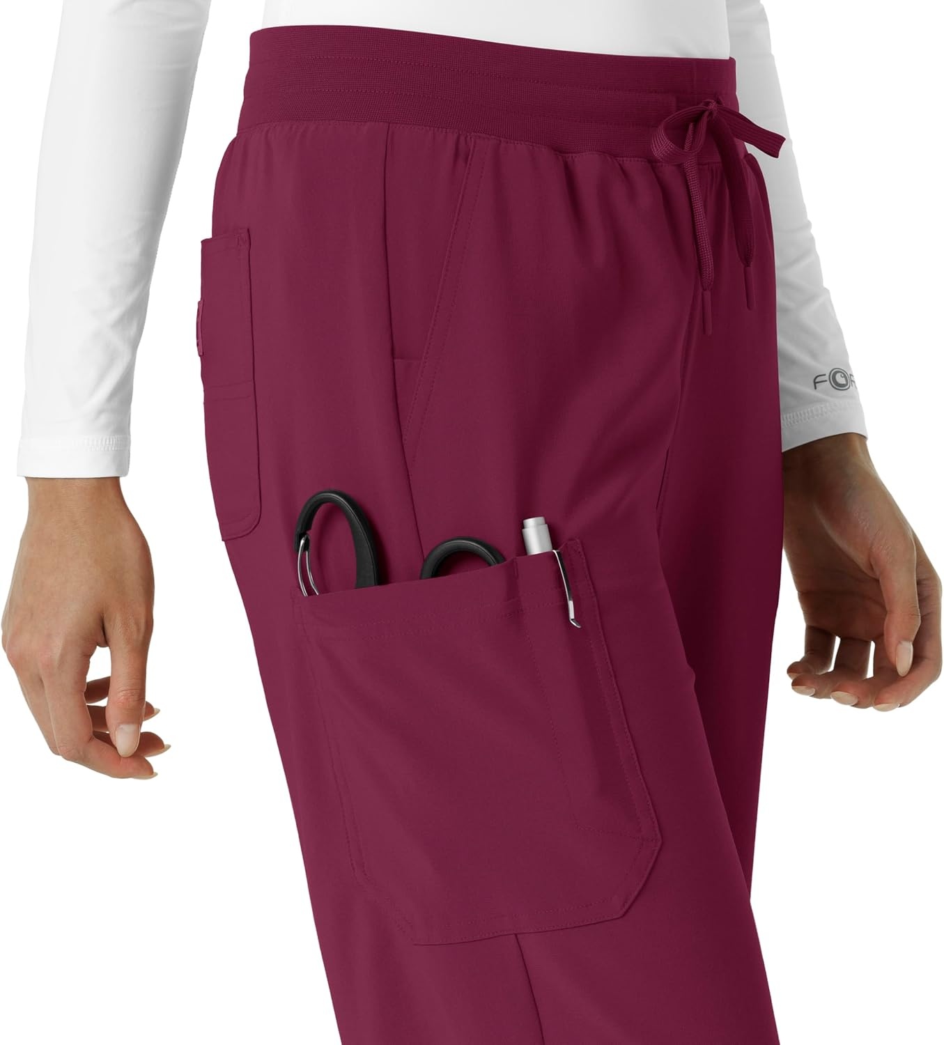 image:imageCarhartt Scrubs for Women Force CrossFlex Boot Cut Pants with 6 PocketsWine