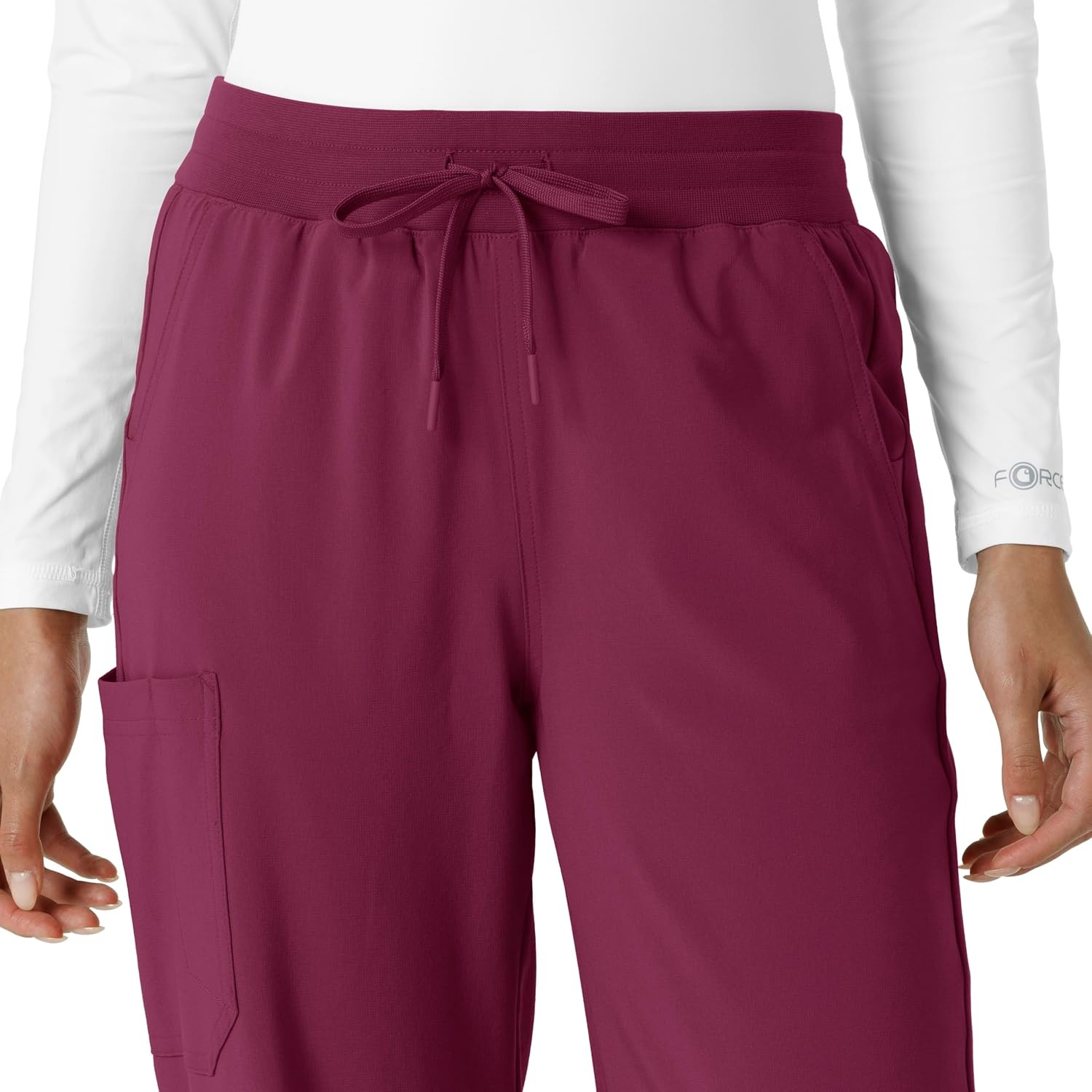 image:imageCarhartt Scrubs for Women Force CrossFlex Boot Cut Pants with 6 PocketsWine