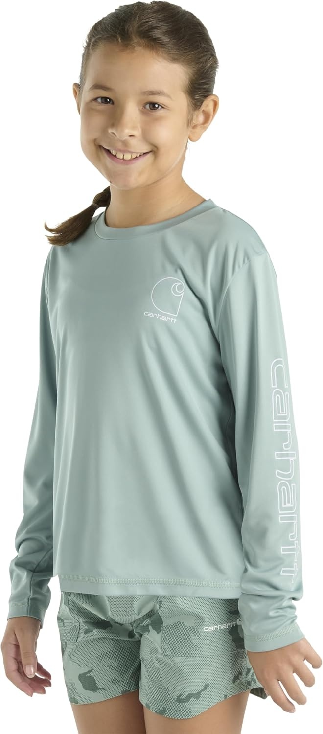 image:imageCarhartt Unisex Kids Long Sleeve Force Sun Defender TShirtMed Green