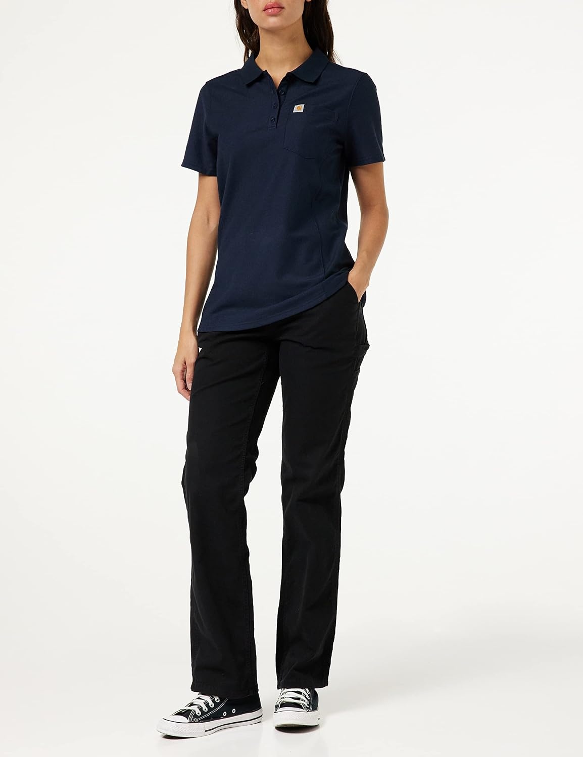 image:imageCarhartt Womens 104229 Womens Contractors Work Pocket PoloNavy