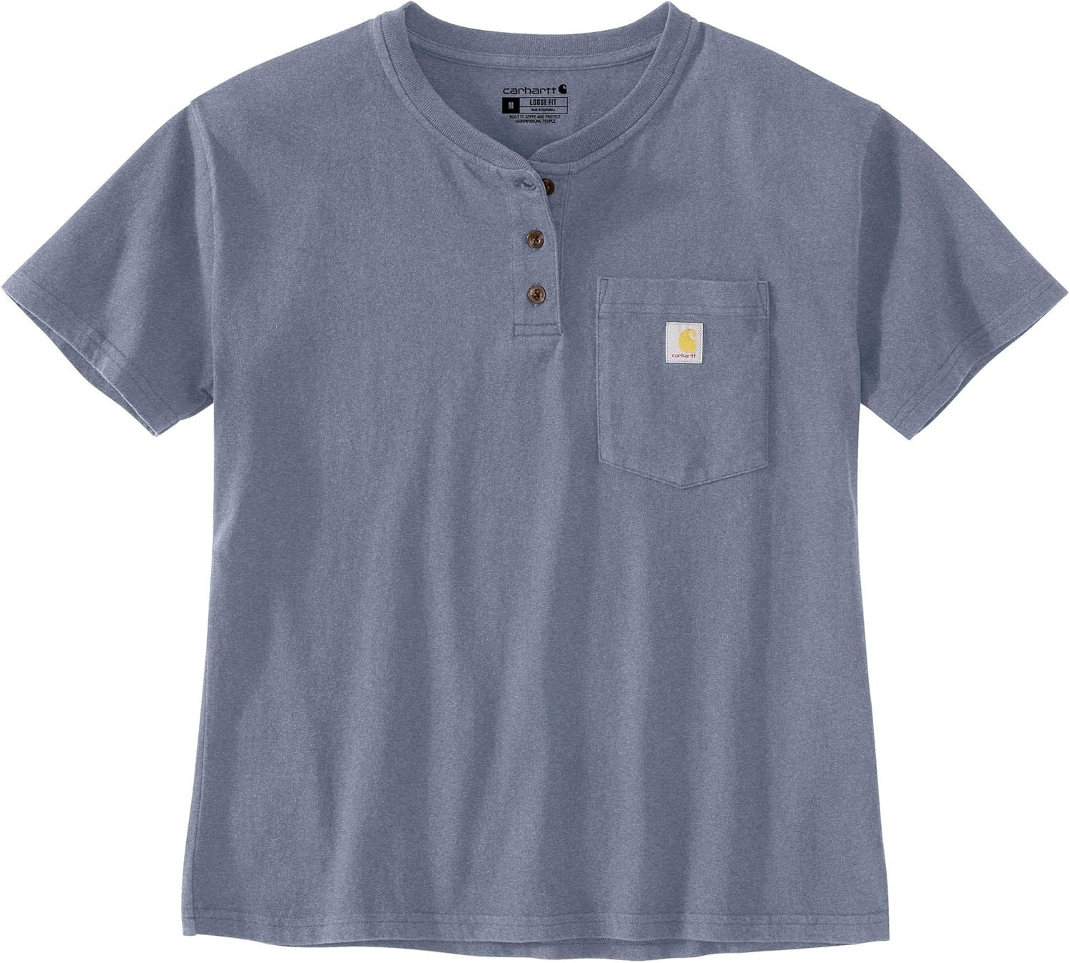image:imageCarhartt Womens 106813 Womens Loose Fit ShortSleeve Heavyweight Henley TShiWisteria Heather