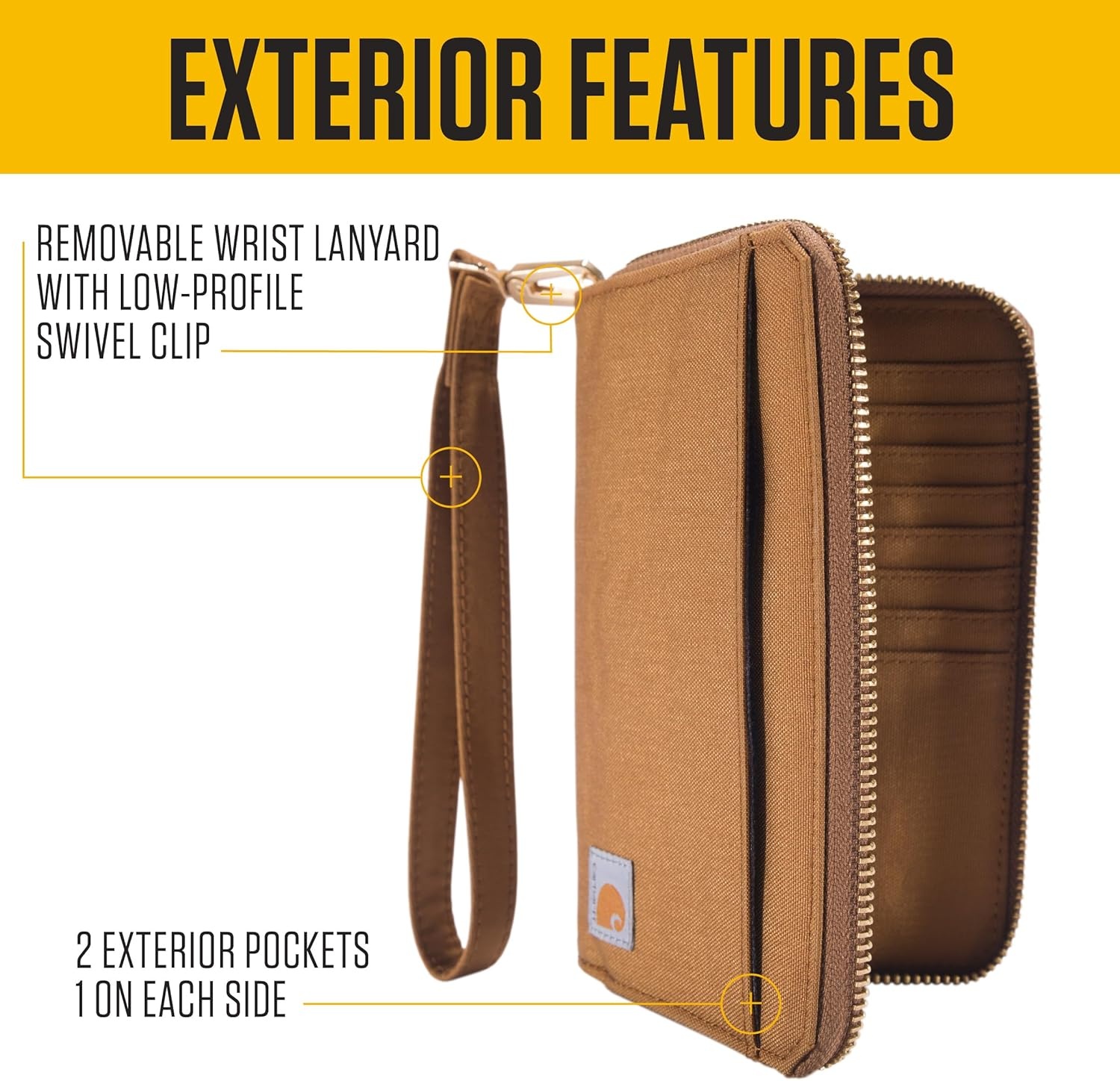 image:imageCarhartt Womens B0000246 Womens Nylon Duck LayFlat Clutch WalletCarhartt Brown