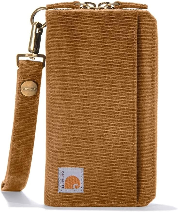 image:imageCarhartt Womens B0000246 Womens Nylon Duck LayFlat Clutch WalletCarhartt Brown