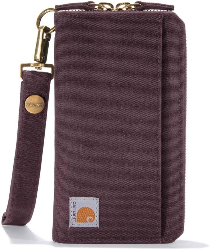 image:imageCarhartt Womens B0000246 Womens Nylon Duck LayFlat Clutch WalletNylon Duck LayFlat Clutch Deep Wine