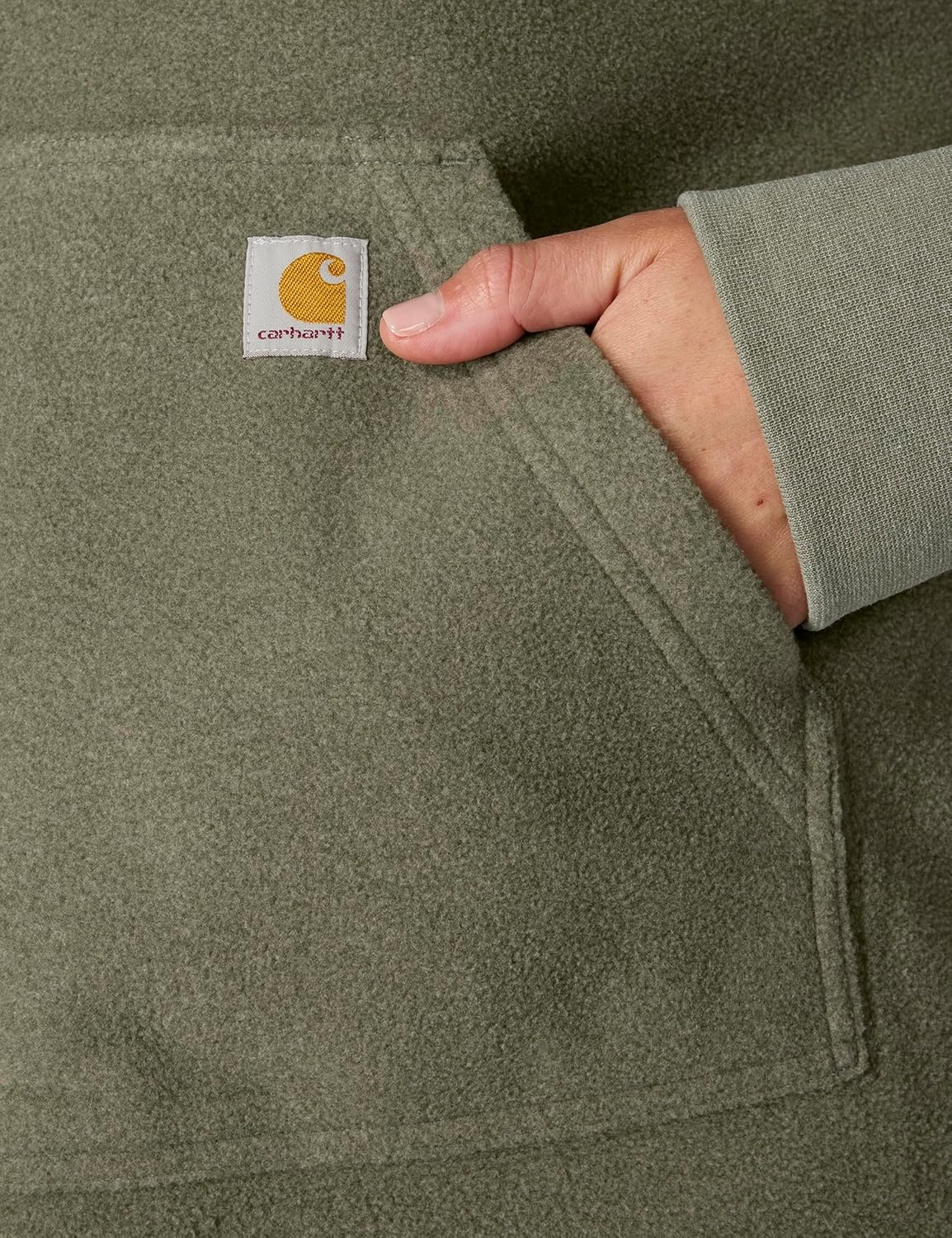 image:imageCarhartt Womens Force Oversizedfit Fleece Hooded SweatshirtDusty Olive Heather