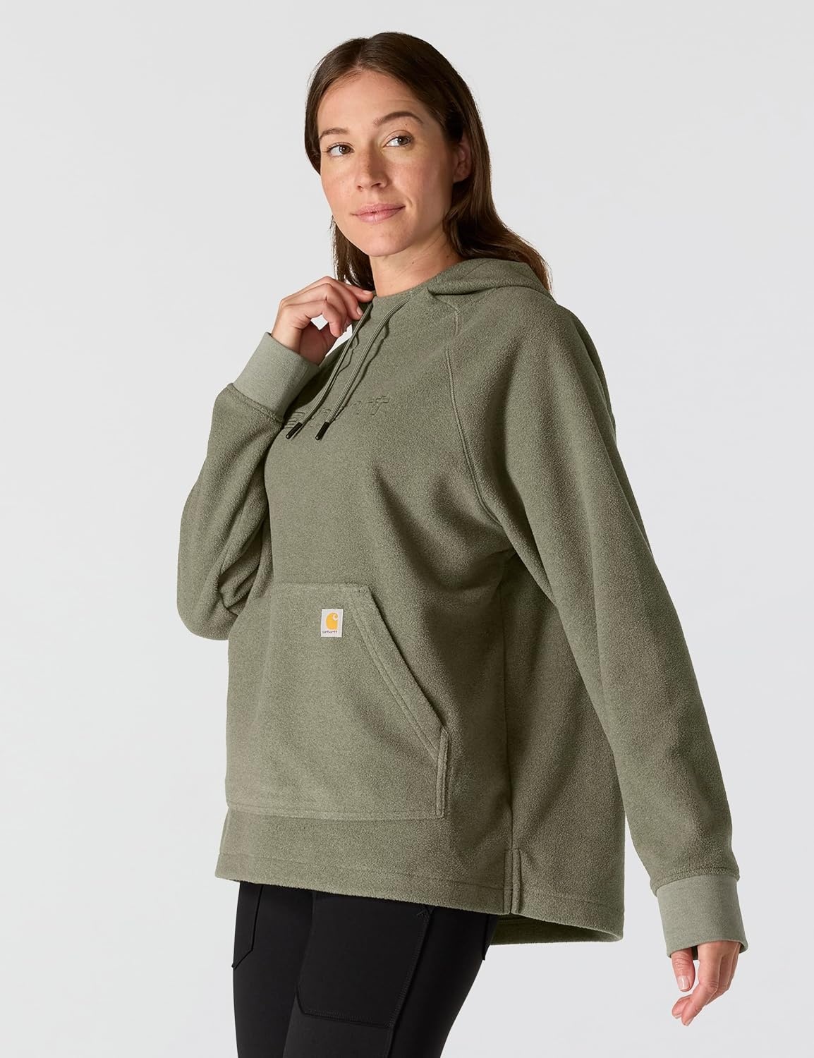 image:imageCarhartt Womens Force Oversizedfit Fleece Hooded SweatshirtDusty Olive Heather