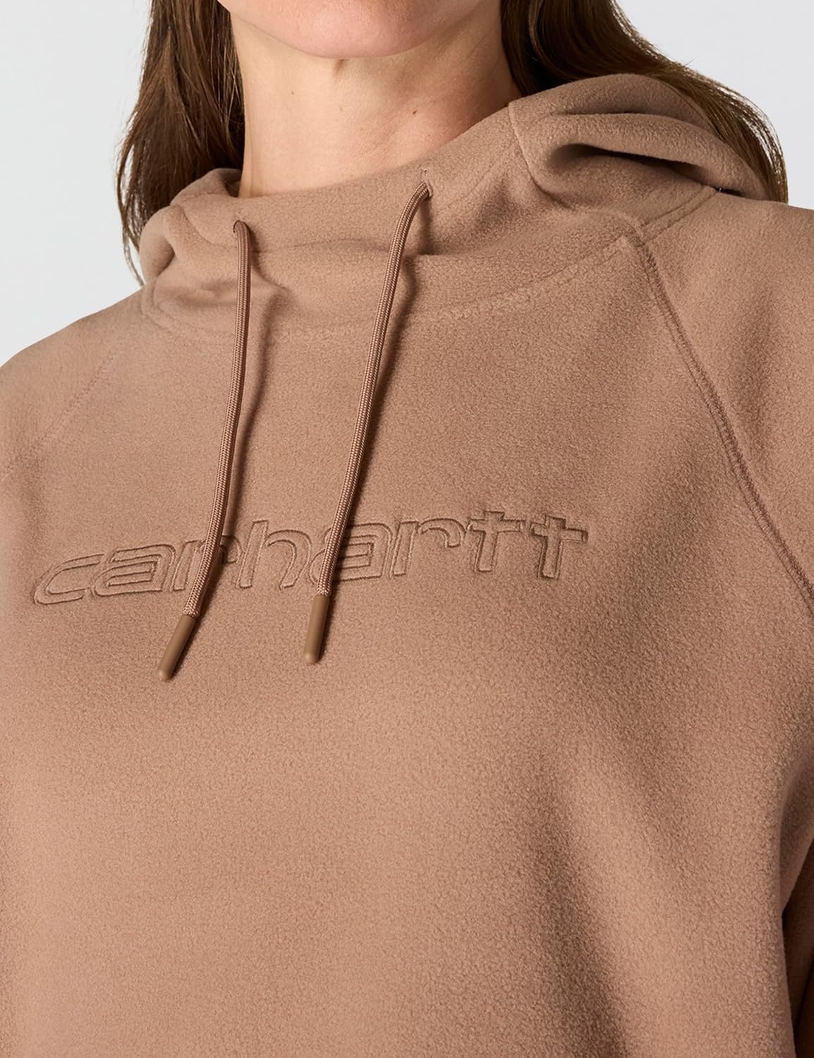 image:imageCarhartt Womens Force Oversizedfit Fleece Hooded SweatshirtSoft Sepia