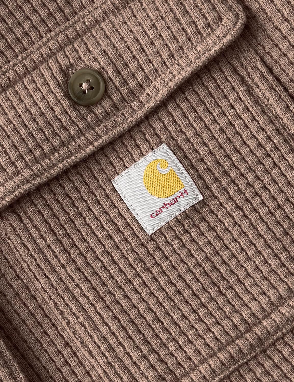 image:imageCarhartt Womens Oversizedfit Heavyweight Waffle Knit ShirtSepia