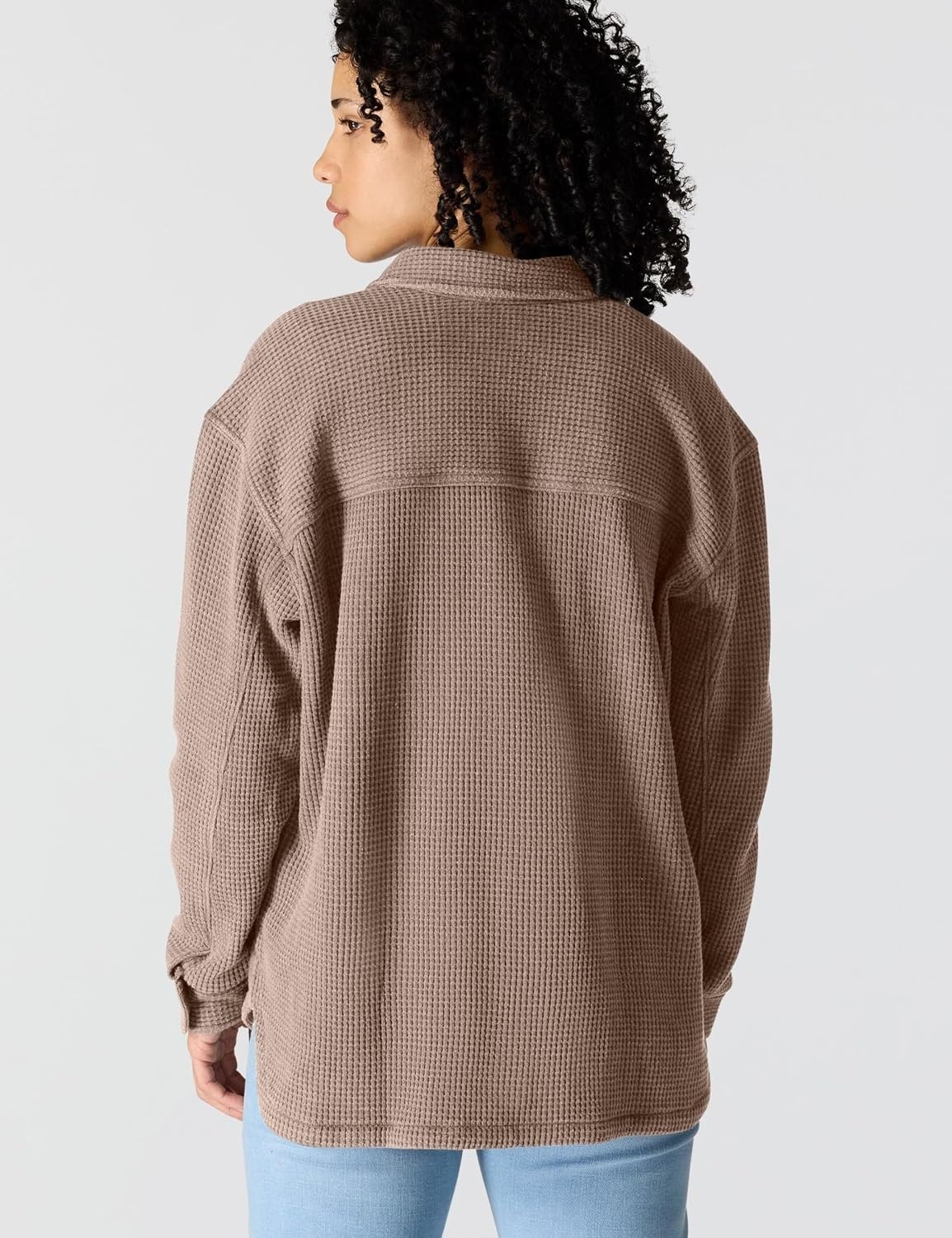 image:imageCarhartt Womens Oversizedfit Heavyweight Waffle Knit ShirtSepia