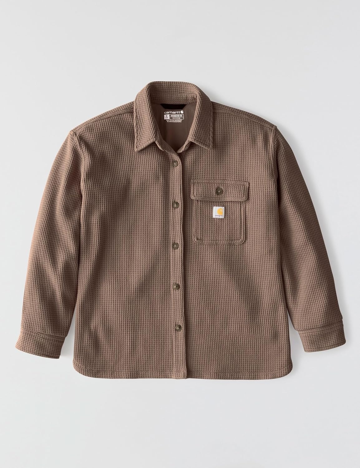 image:imageCarhartt Womens Oversizedfit Heavyweight Waffle Knit ShirtSepia