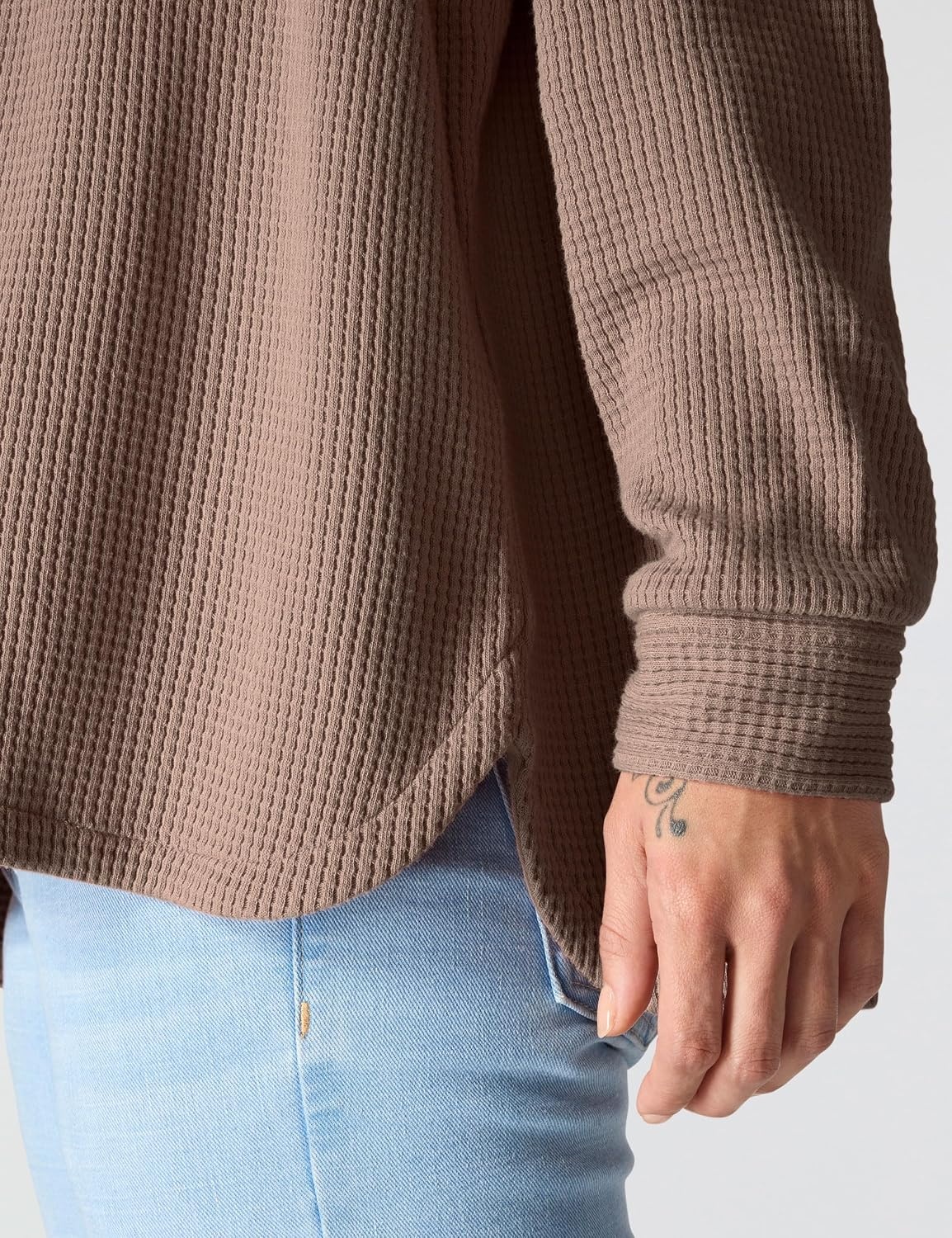 image:imageCarhartt Womens Oversizedfit Heavyweight Waffle Knit ShirtSepia