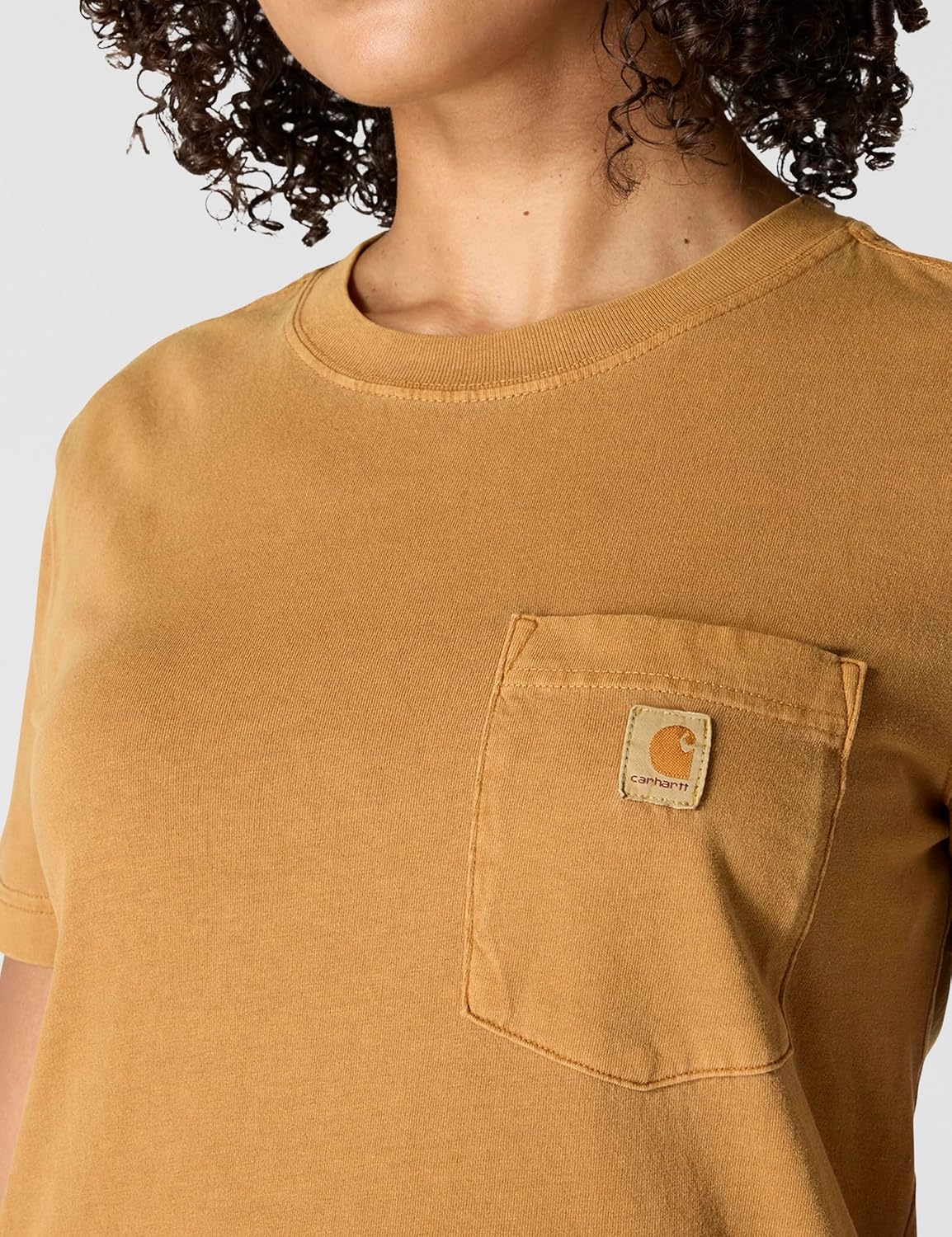 image:imageCarhartt Womens Relaxed Fit Lightweight Short Sleeve Garment Dye Pocket TShirtCarhartt Brown