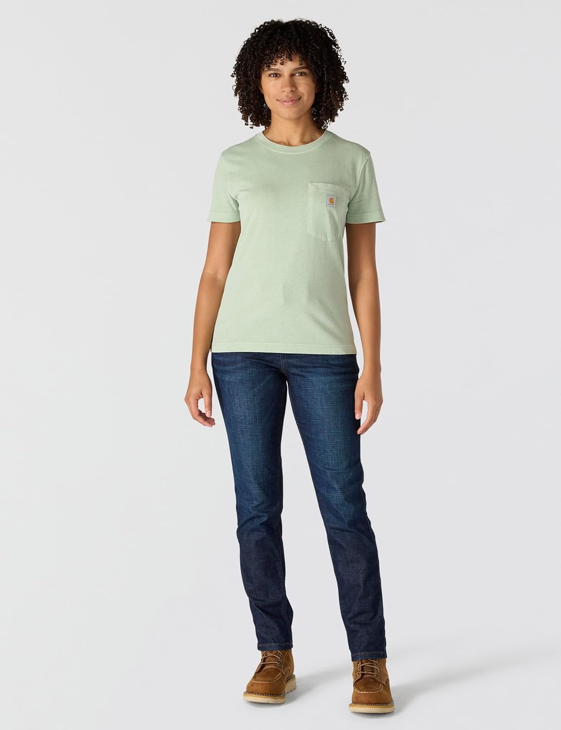image:imageCarhartt Womens Relaxed Fit Lightweight Short Sleeve Garment Dye Pocket TShirtSeabrook