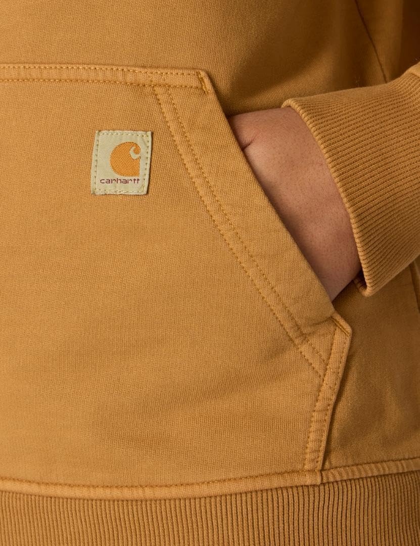 image:imageCarhartt Womens Relaxed Fit Midweight Garment Dye French Terry Hooded SweatshirtCarhartt Brown
