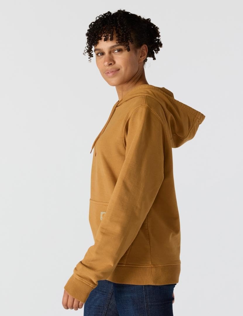 image:imageCarhartt Womens Relaxed Fit Midweight Garment Dye French Terry Hooded SweatshirtCarhartt Brown