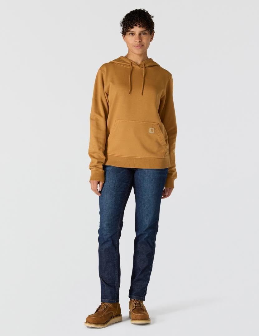 image:imageCarhartt Womens Relaxed Fit Midweight Garment Dye French Terry Hooded SweatshirtCarhartt Brown
