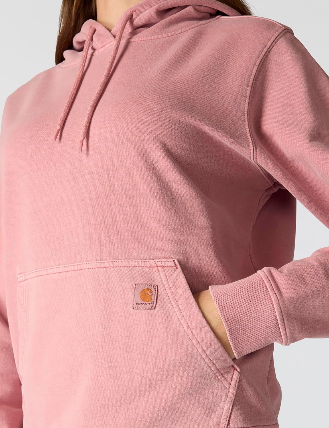image:imageCarhartt Womens Relaxed Fit Midweight Garment Dye French Terry Hooded SweatshirtRose Tint