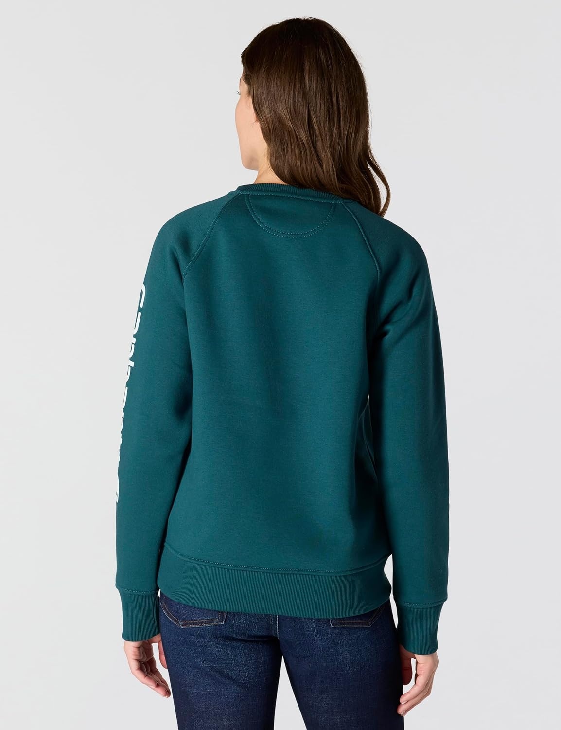 image:imageCarhartt Womens Relaxed Fit Midweight Graphic Crewneck SweatshirtGreenstone