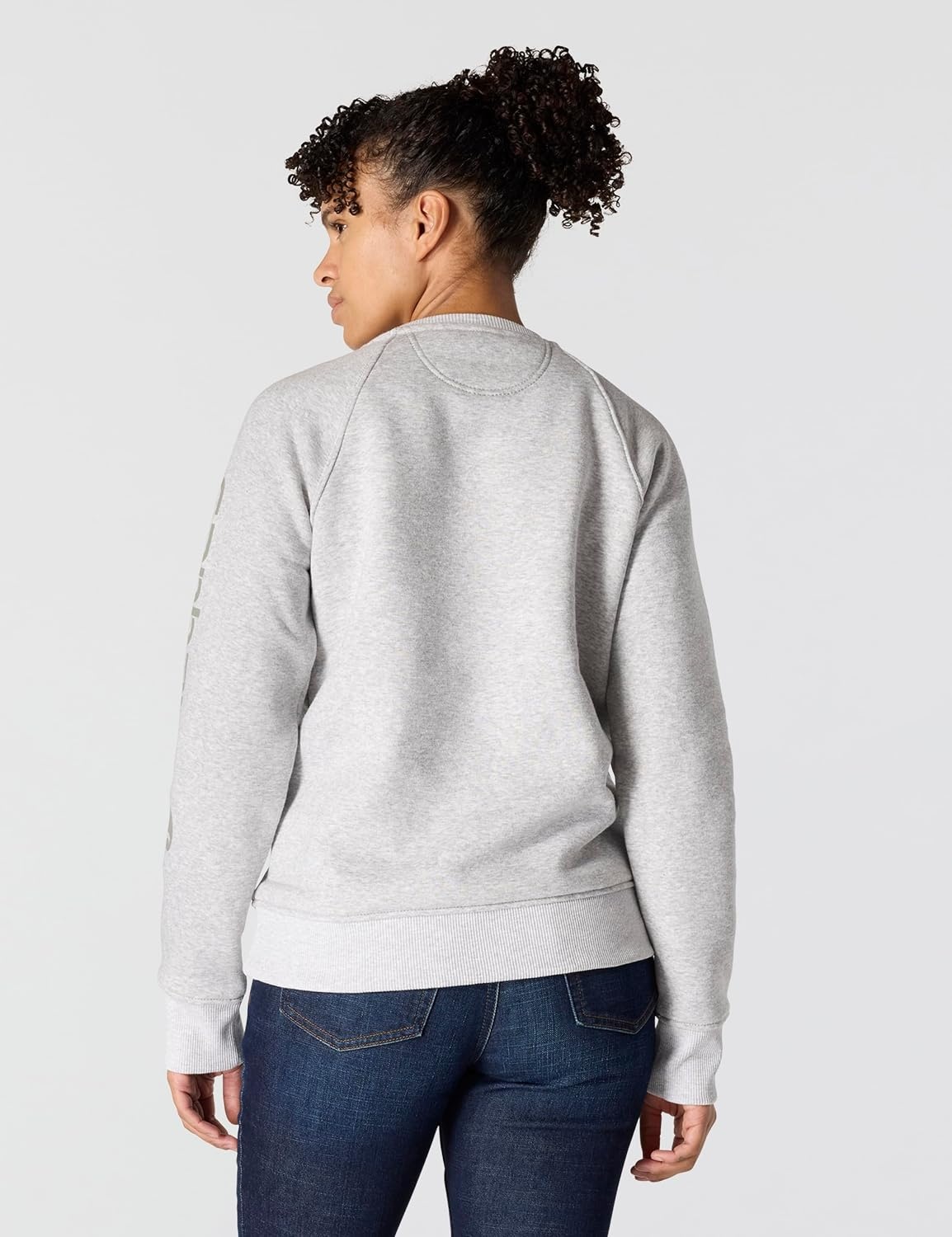 image:imageCarhartt Womens Relaxed Fit Midweight Graphic Crewneck SweatshirtHeather Grey