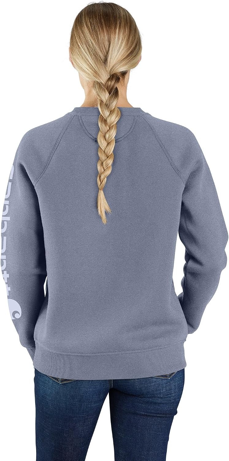 image:imageCarhartt Womens Relaxed Fit Midweight Graphic Crewneck SweatshirtWisteria Heather