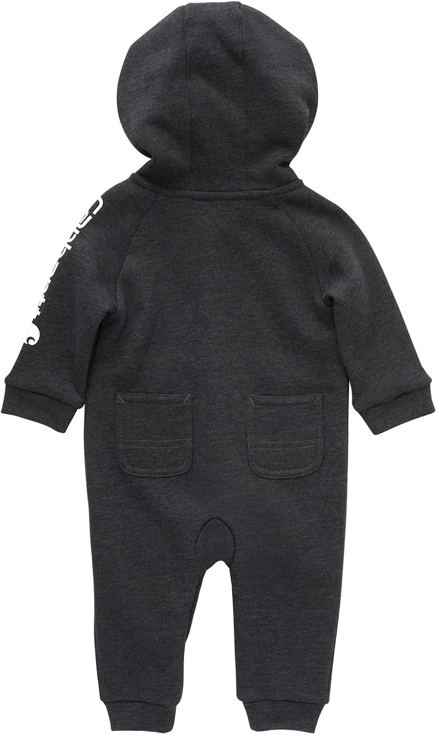 image:imageCarhartt babyboys Longsleeve Hooded Zipup Footless Jumpsuit Onepiece HoodieCaviar Black Heather