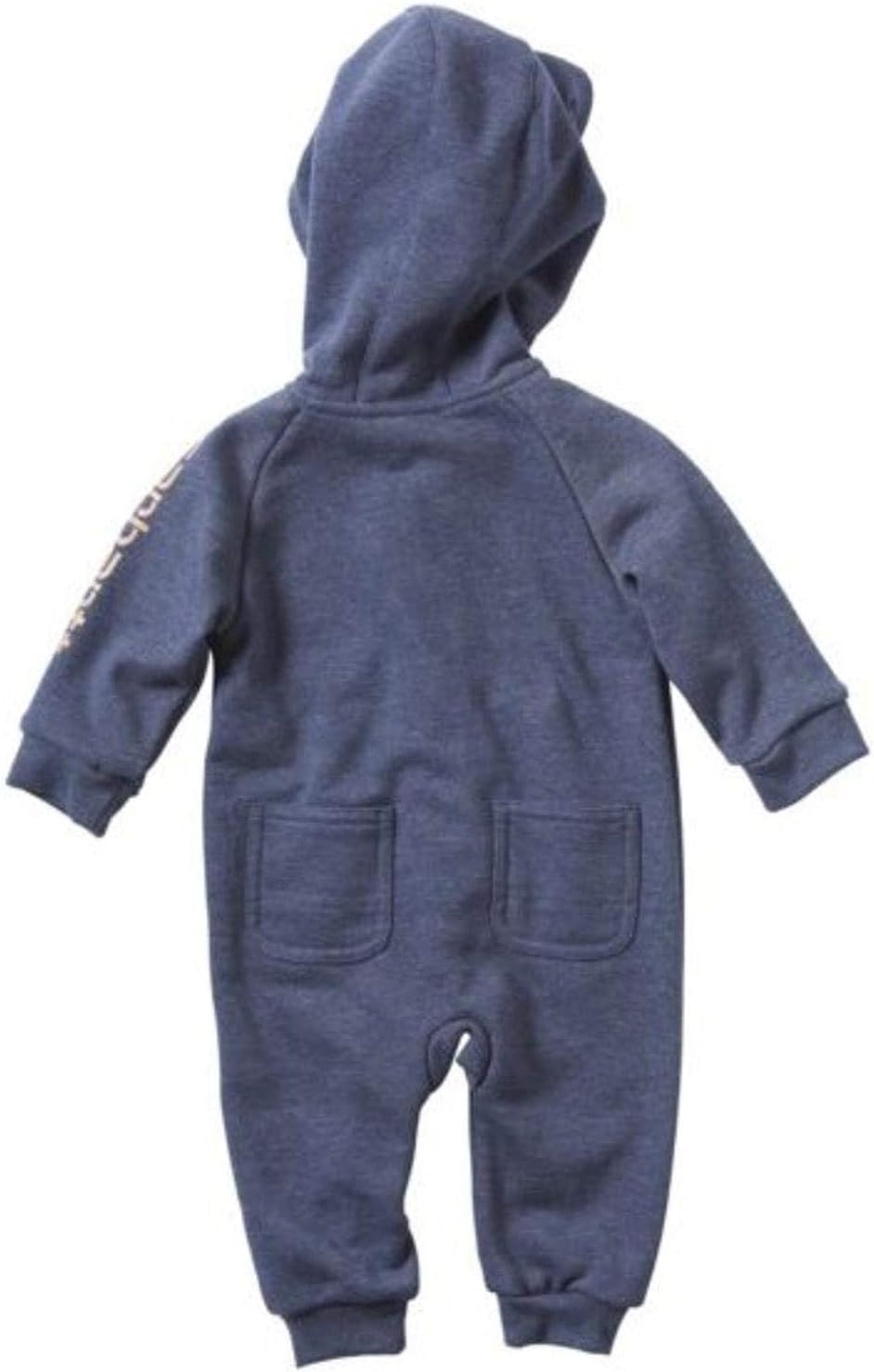 image:imageCarhartt babyboys Longsleeve Hooded Zipup Footless Jumpsuit Onepiece HoodieFrench Terry Indigo Heather