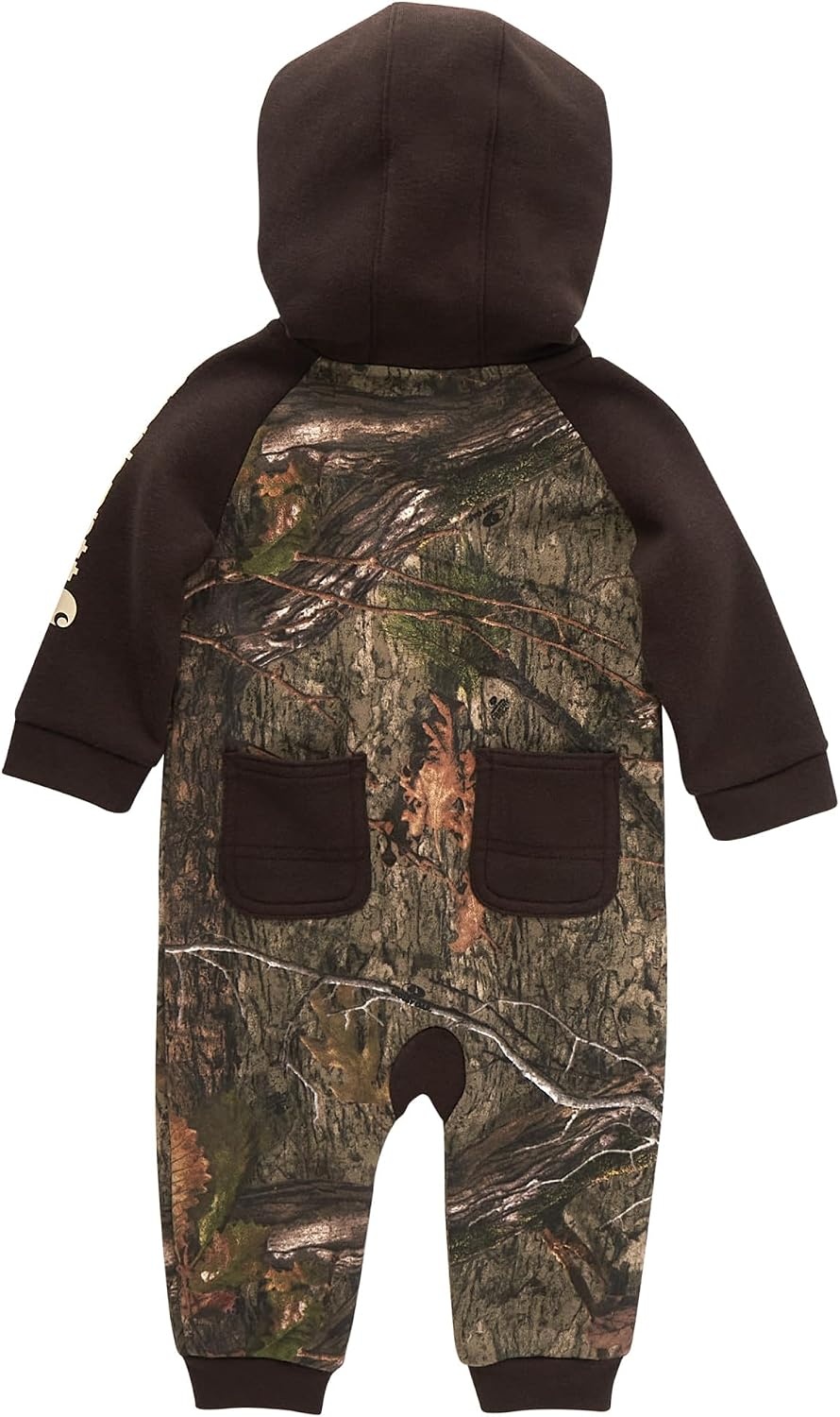 image:imageCarhartt babyboys Longsleeve Hooded Zipup Footless Jumpsuit Onepiece HoodieMossy Oak Country Dna Camo