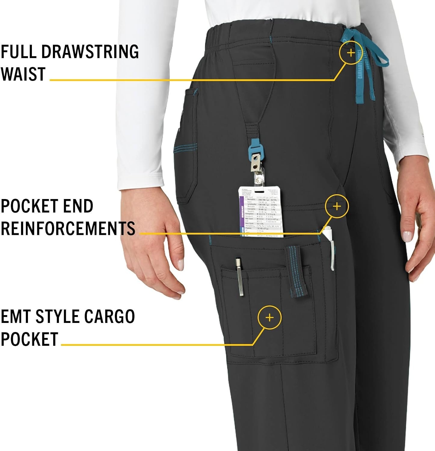 image:imageCrossFlex Womens Boot Cut Cargo Scrub PantBlack