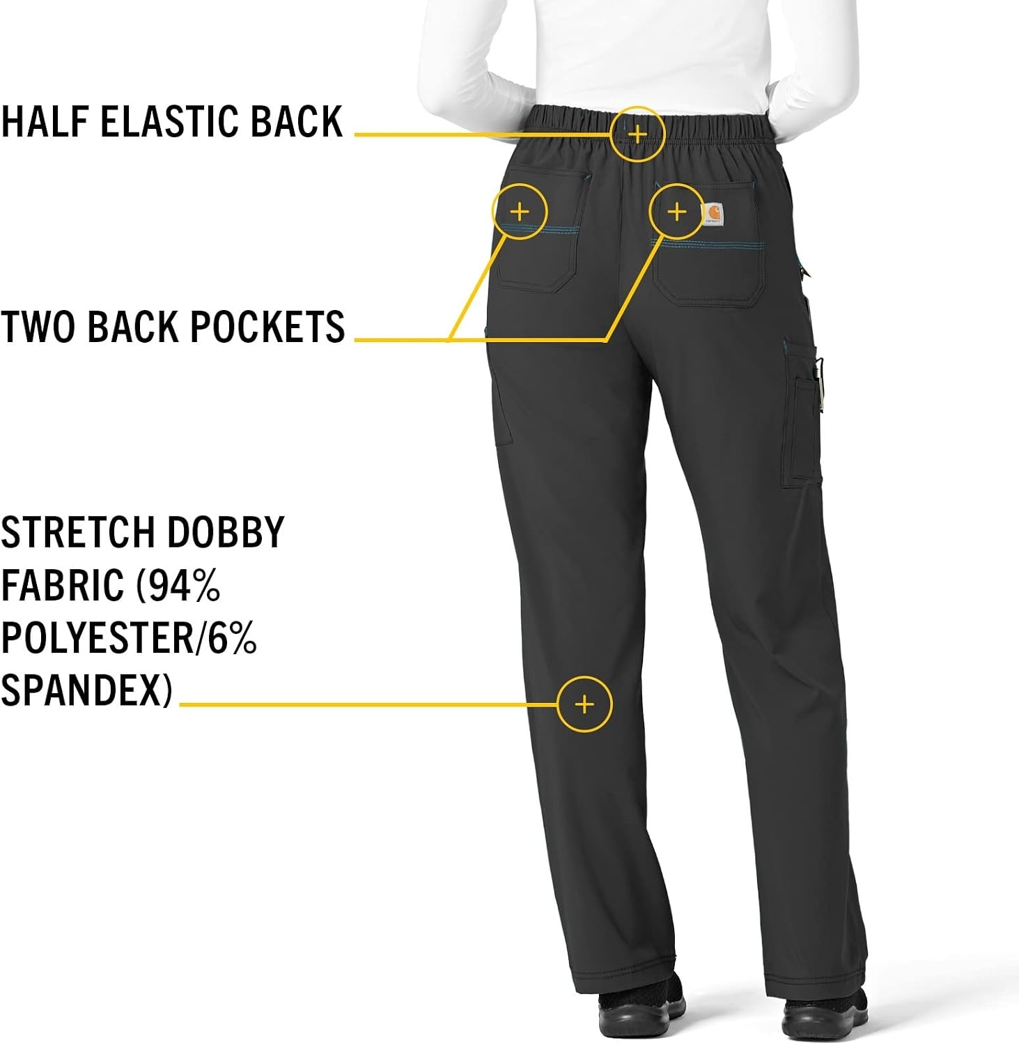 image:imageCrossFlex Womens Boot Cut Cargo Scrub PantBlack