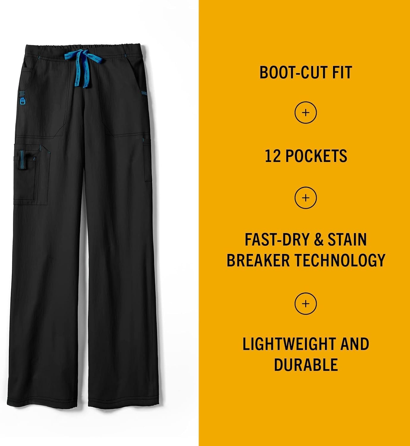 image:imageCrossFlex Womens Boot Cut Cargo Scrub PantBlack