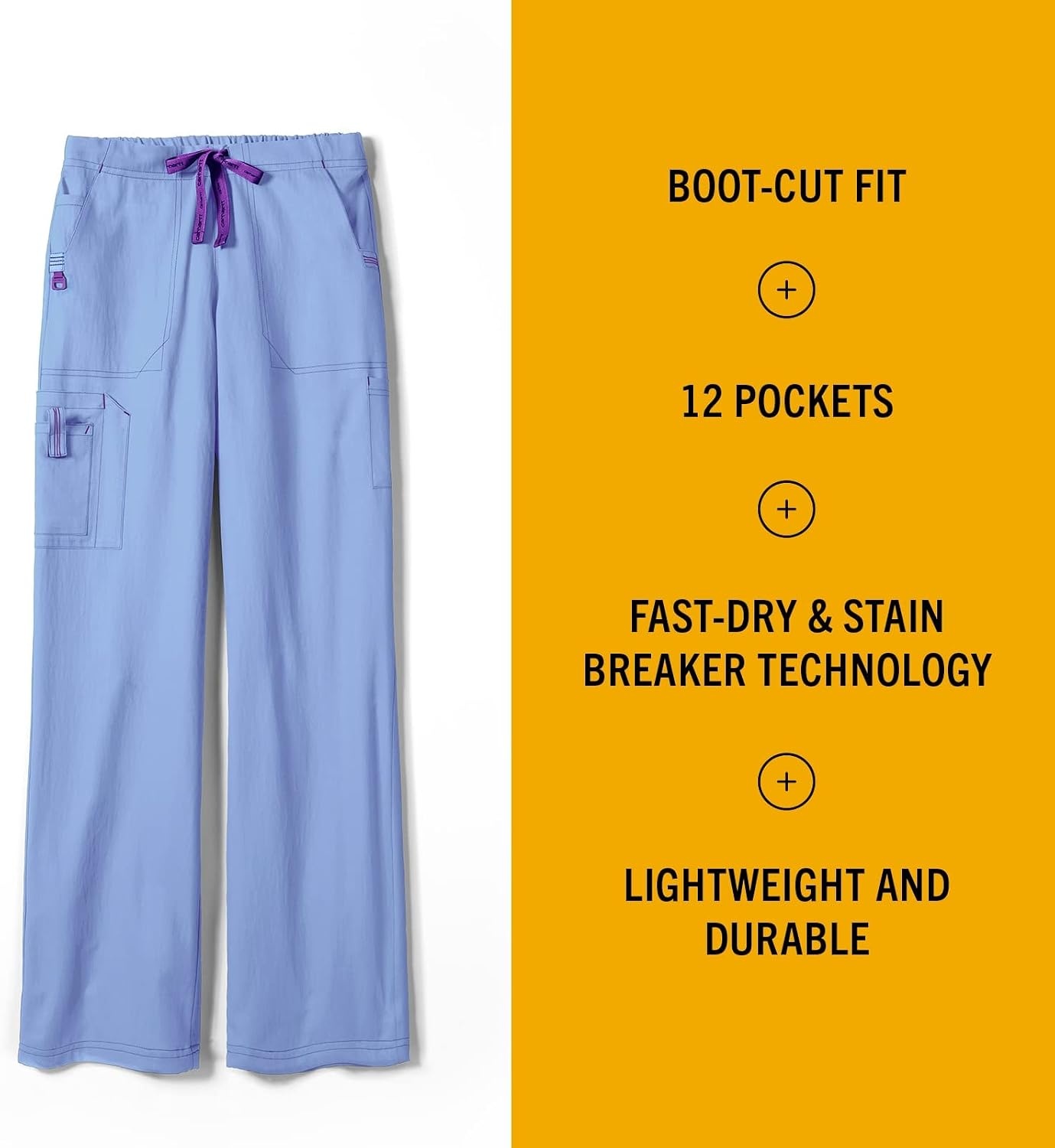 image:imageCrossFlex Womens Boot Cut Cargo Scrub PantCeil Blue