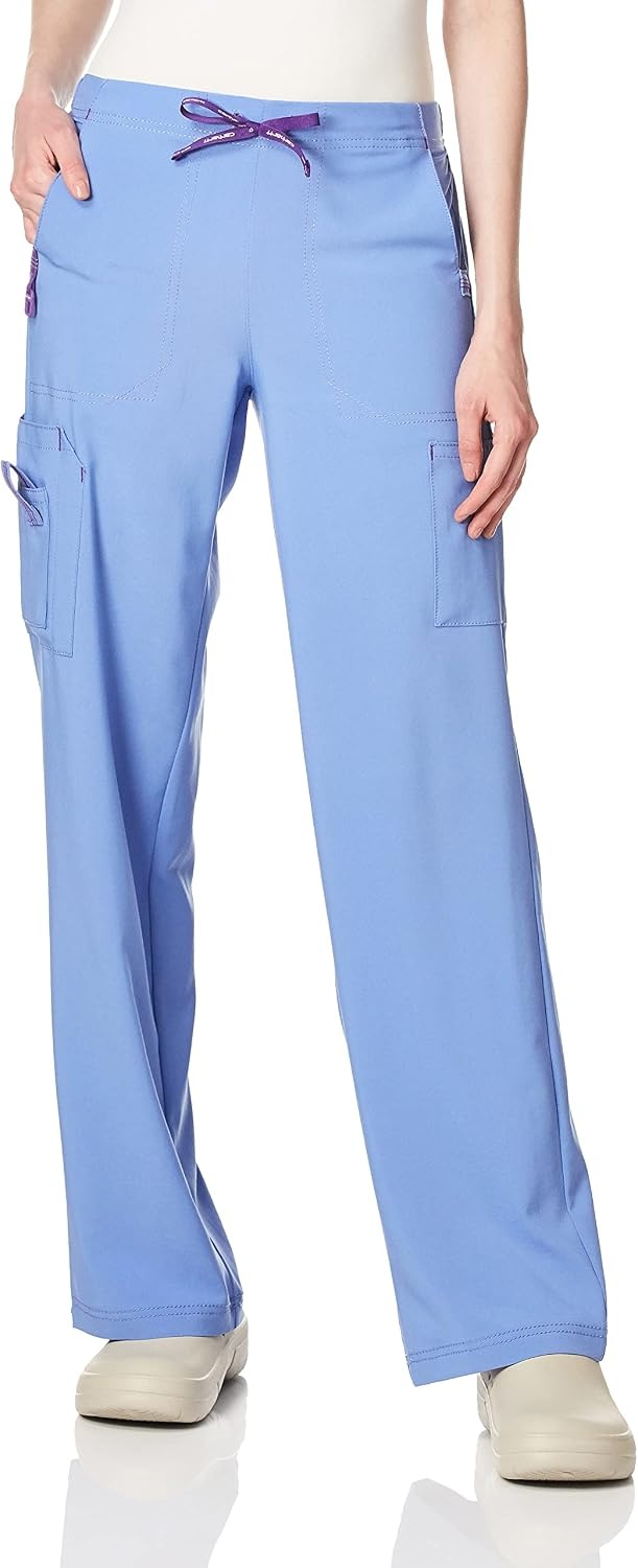 image:imageCrossFlex Womens Boot Cut Cargo Scrub PantCeil Blue