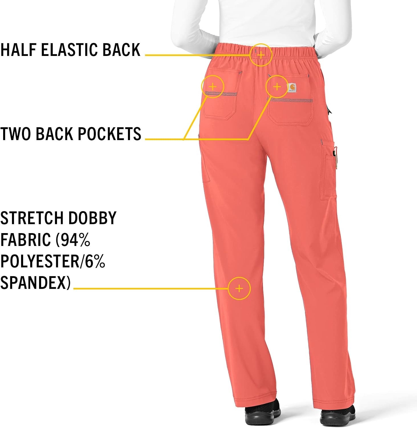 image:imageCrossFlex Womens Boot Cut Cargo Scrub PantCoral