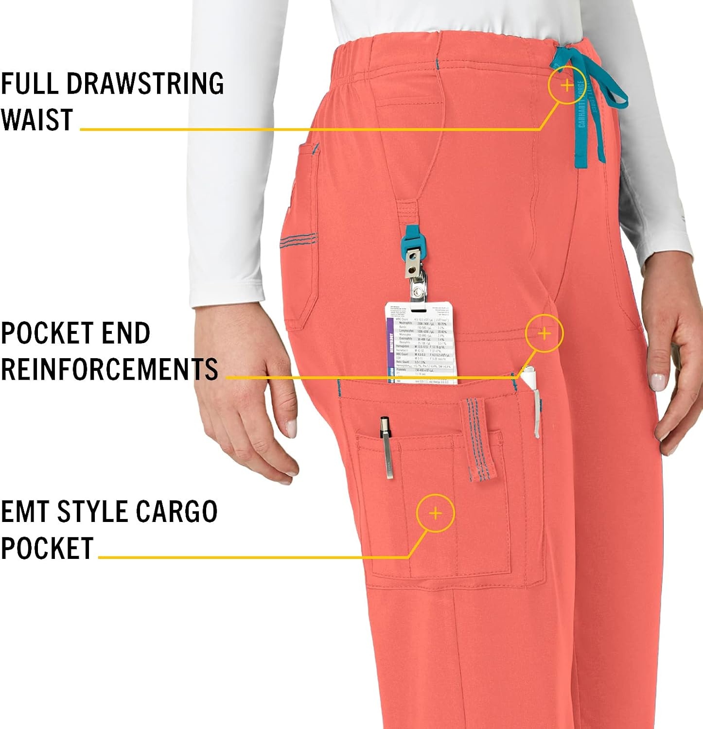 image:imageCrossFlex Womens Boot Cut Cargo Scrub PantCoral