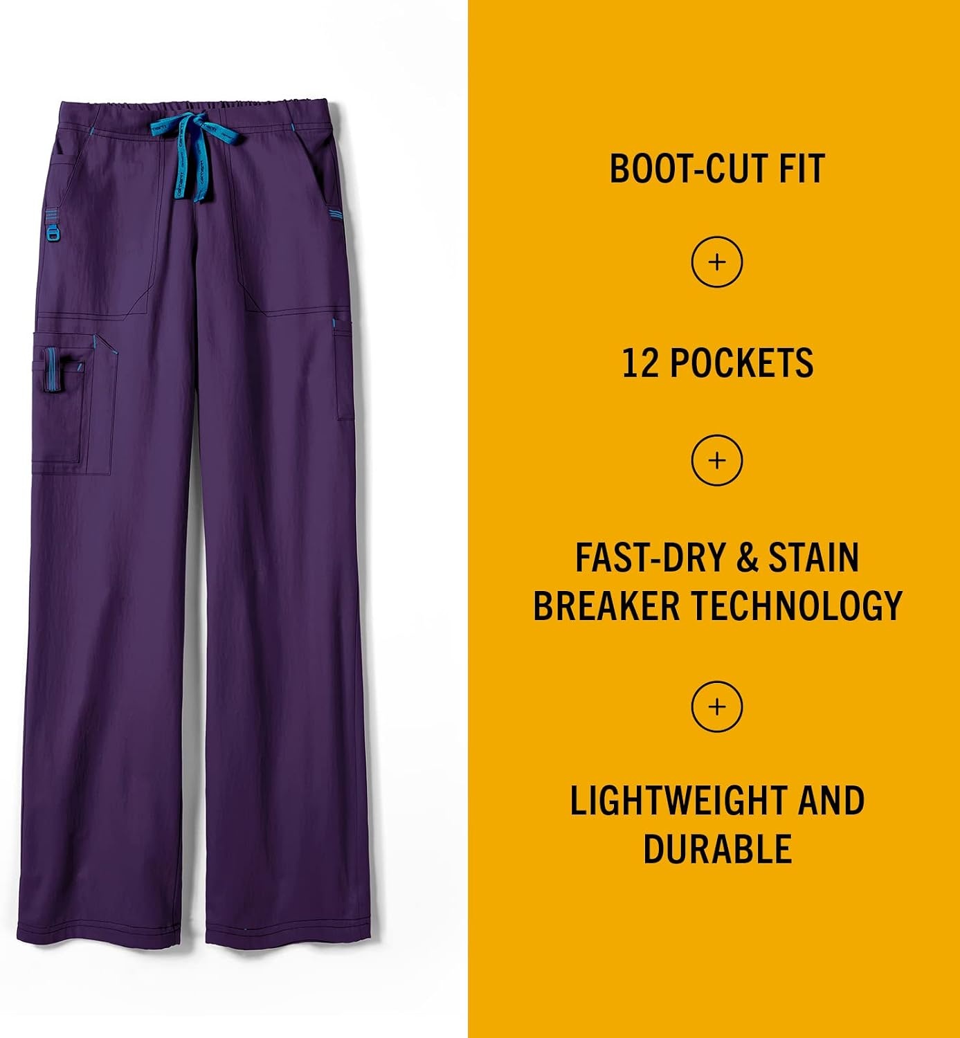 image:imageCrossFlex Womens Boot Cut Cargo Scrub PantEggplant