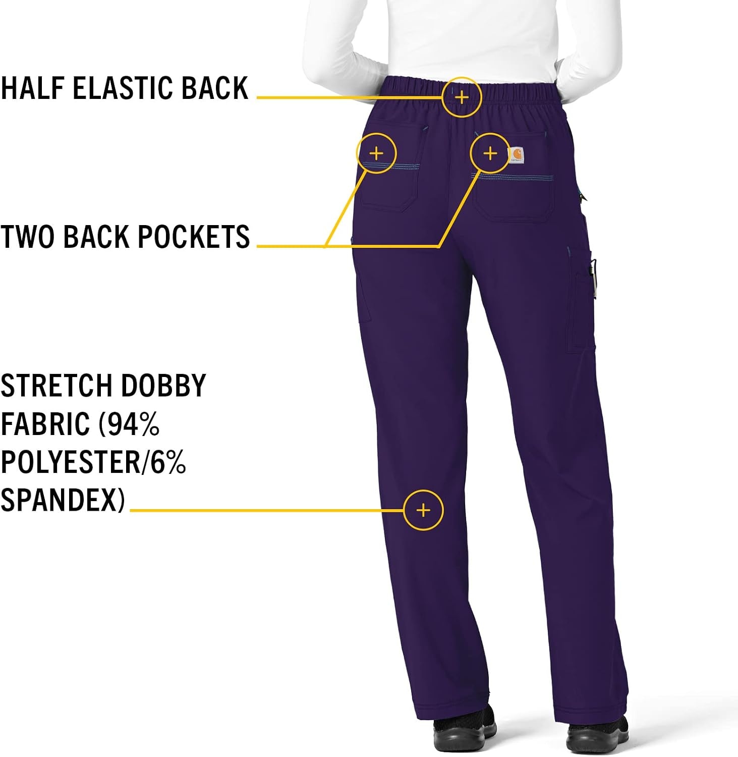 image:imageCrossFlex Womens Boot Cut Cargo Scrub PantEggplant