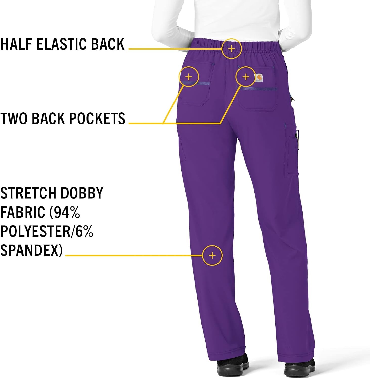 image:imageCrossFlex Womens Boot Cut Cargo Scrub PantElectric Violet