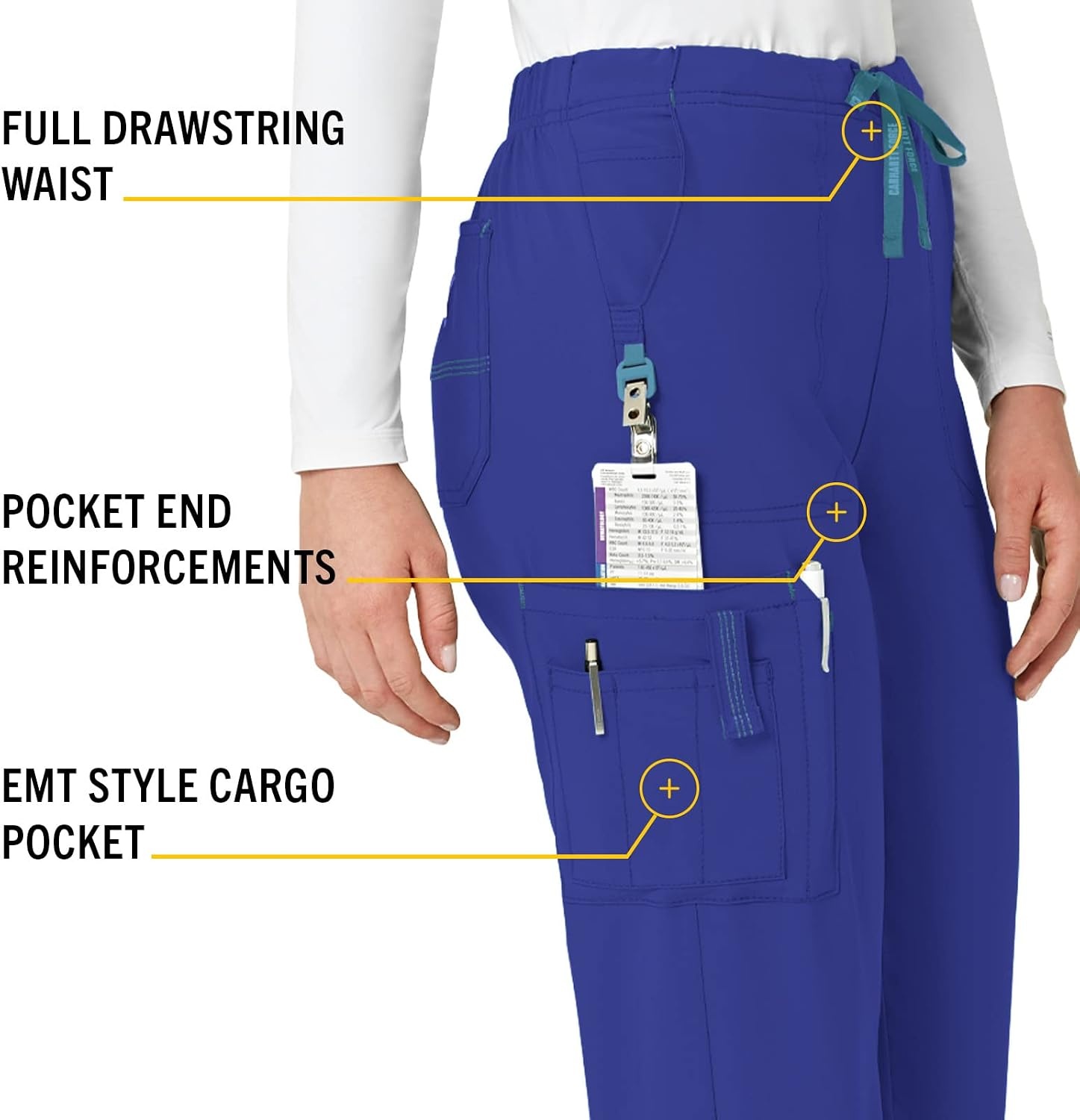 image:imageCrossFlex Womens Boot Cut Cargo Scrub PantGalaxy Blue