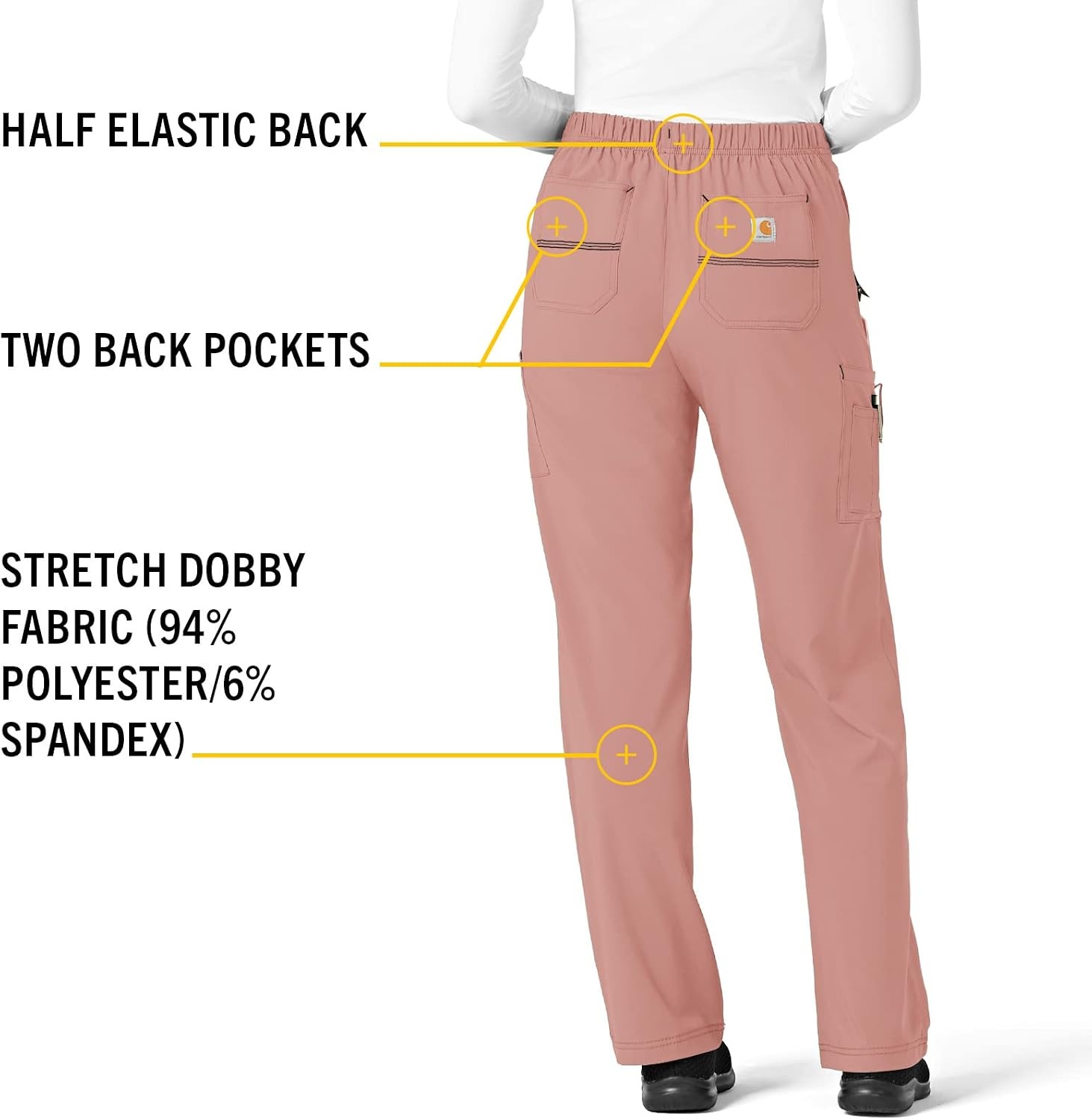 image:imageCrossFlex Womens Boot Cut Cargo Scrub PantMauve