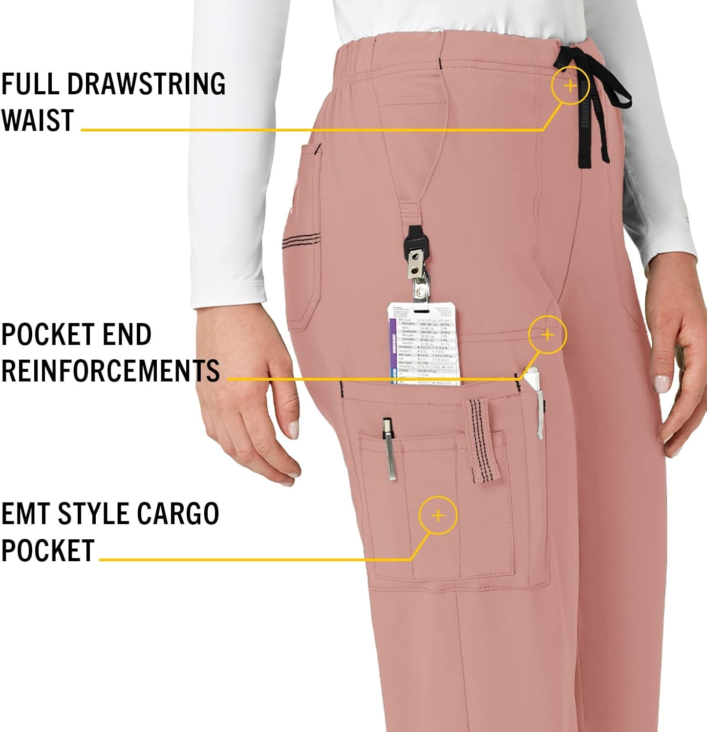 image:imageCrossFlex Womens Boot Cut Cargo Scrub PantMauve