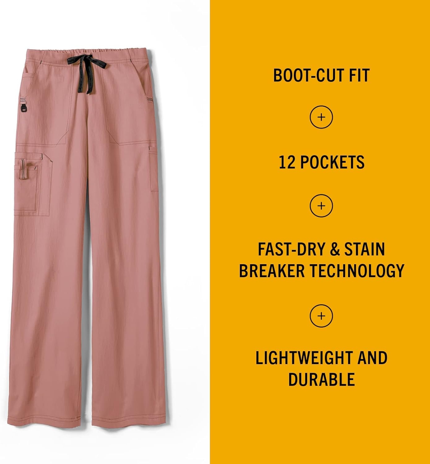 image:imageCrossFlex Womens Boot Cut Cargo Scrub PantMauve
