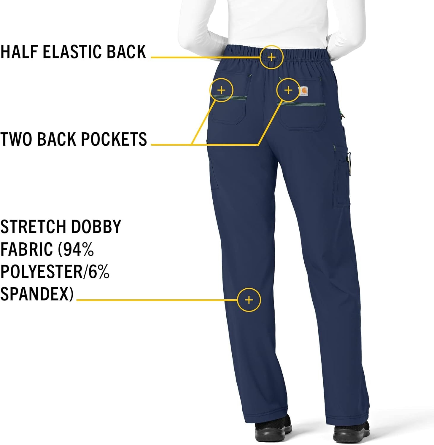image:imageCrossFlex Womens Boot Cut Cargo Scrub PantNavy