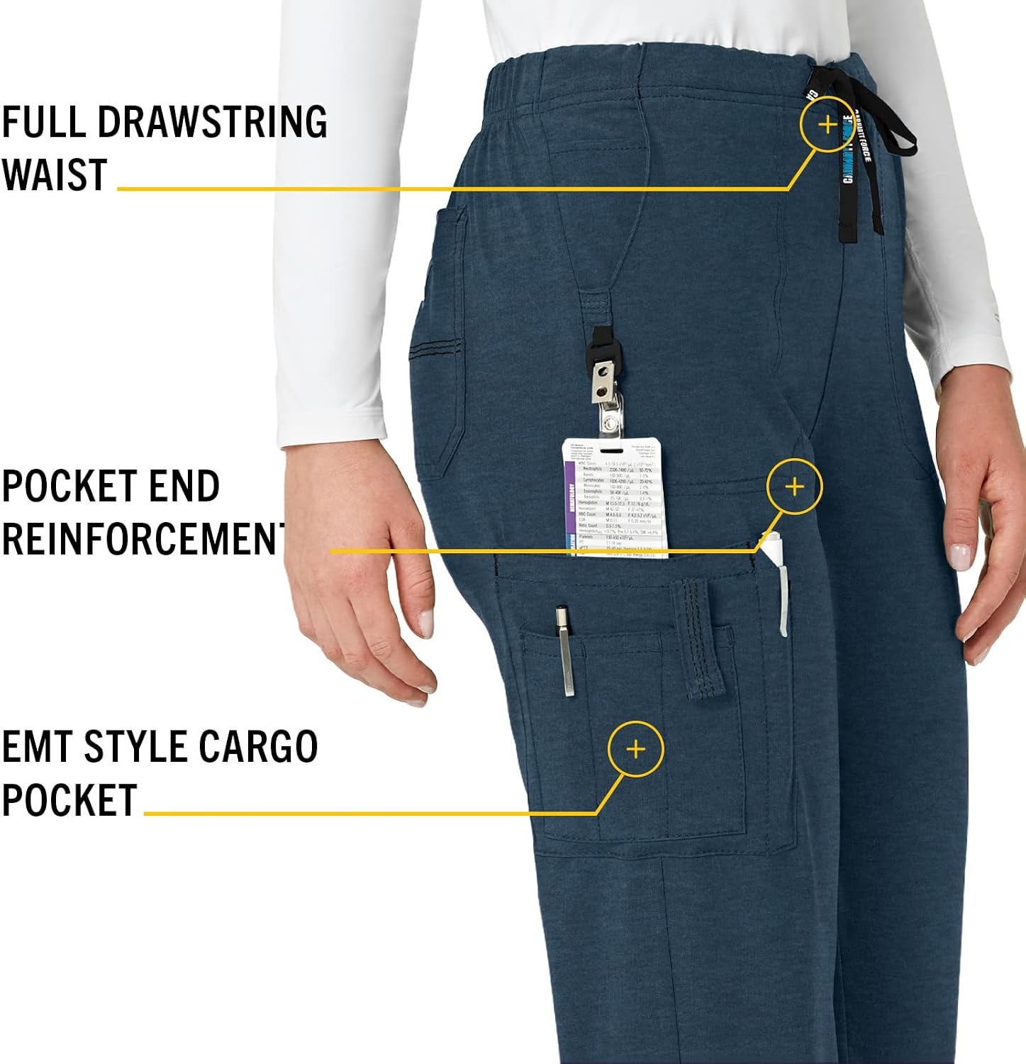 image:imageCrossFlex Womens Boot Cut Cargo Scrub PantNavy Heather