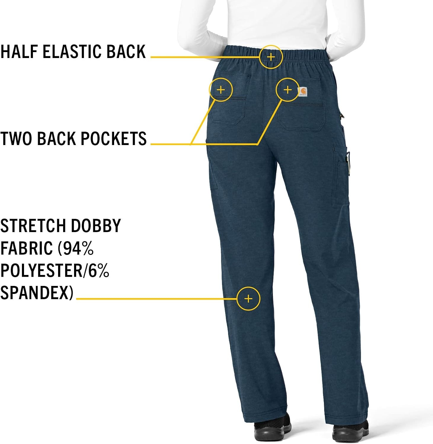image:imageCrossFlex Womens Boot Cut Cargo Scrub PantNavy Heather